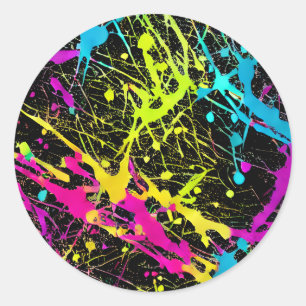 Sticker Rond Paint Neon brillant
