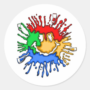 Sticker Rond Paint Tube Smile