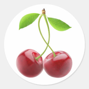 Sticker Rond Paire de cerises douces