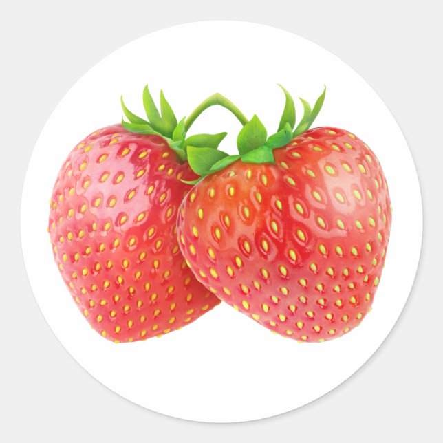 Sticker Rond Paire de fraises (Devant)