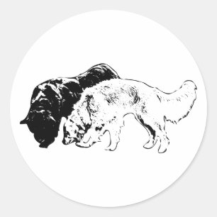 Sticker Rond Paire encrée en mouvement