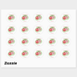 Sticker Rond Paire rose mignonne de cerises