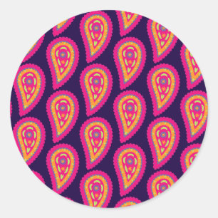 Sticker Rond Paisley coloré