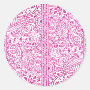 Sticker Rond Paisley Passion - Rose (henné)
