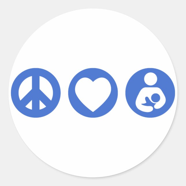 Sticker Rond Paix Amour Allaitement (Devant)