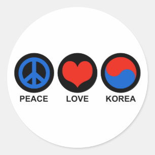 Sticker Rond Paix amour Corée