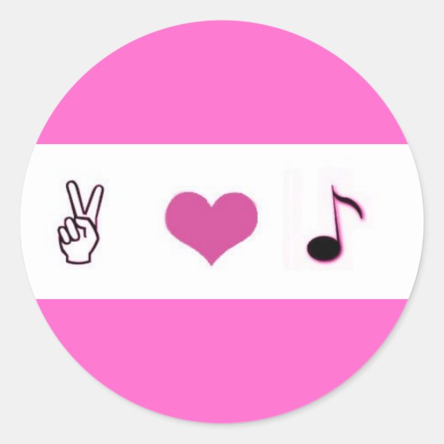 Sticker Rond Paix, amour et airs (Devant)