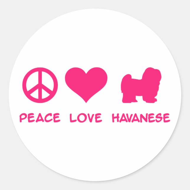 Sticker Rond Paix, Amour, Havanais (Devant)