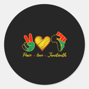 Sticker Rond Paix amour juneteenth fierté fille noire reine noi