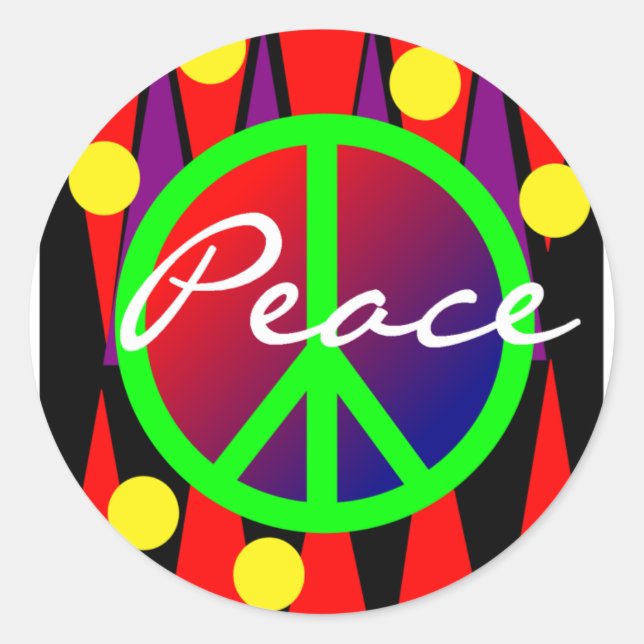 Sticker Rond "Paix" Art Abstrait (Devant)