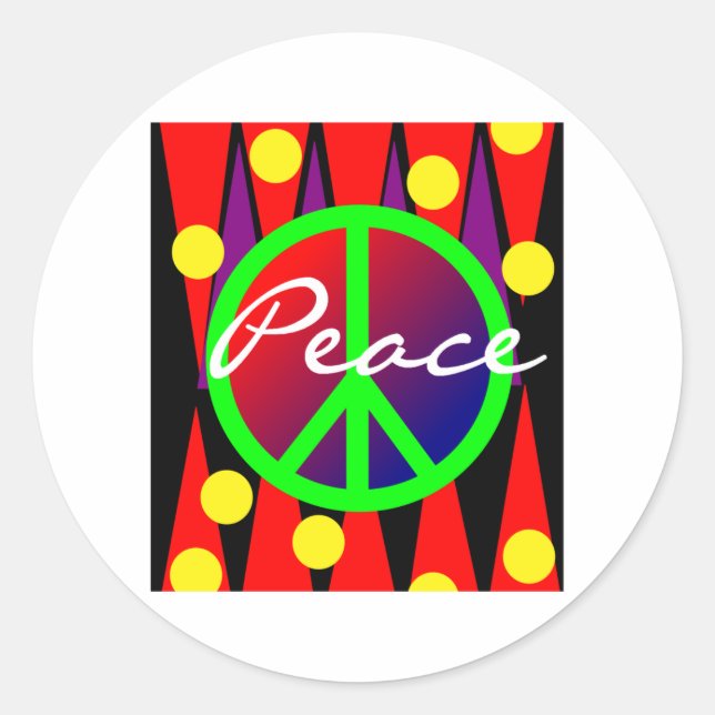Sticker Rond "Paix" Art Abstrait (Devant)