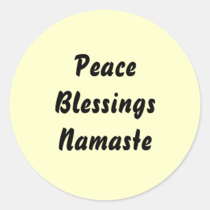 Sticker Rond Paix, bénédictions, Namaste.
