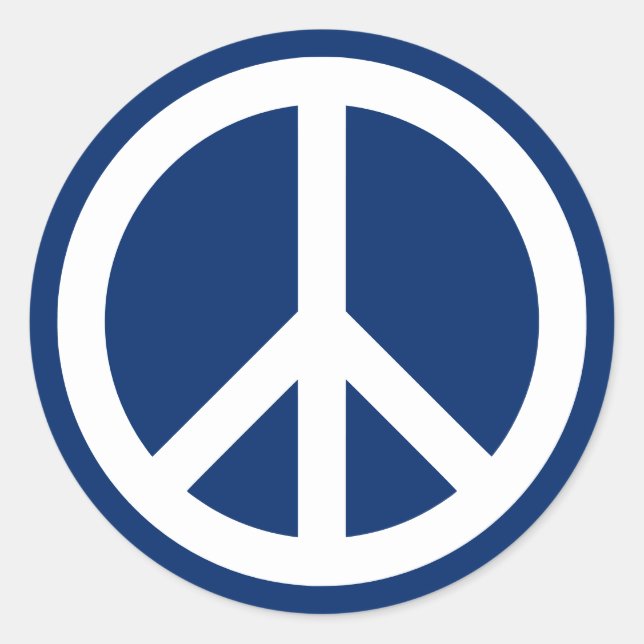 Sticker Rond Paix bleue et blanche (Devant)