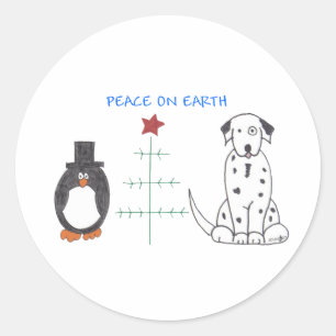 Sticker Rond Paix dalmatienne sur terre