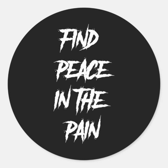 Sticker Rond Paix dans la douleur santé mentale Suicide Sensibi (Devant)