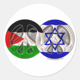 Sticker Rond Paix de la Palestine - de l'Israël