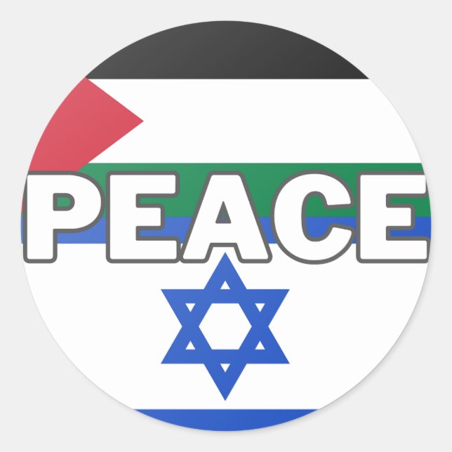 Sticker Rond Paix en Palestine Israël (Devant)