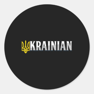 Sticker Rond Paix en Ukraine Drapeau Ukraine Ukrainien Ukrainie