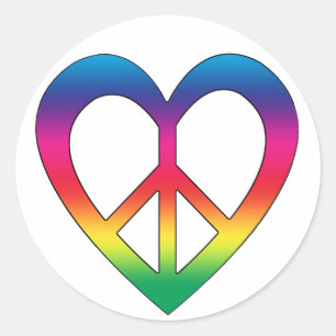 Sticker Rond Paix et amour