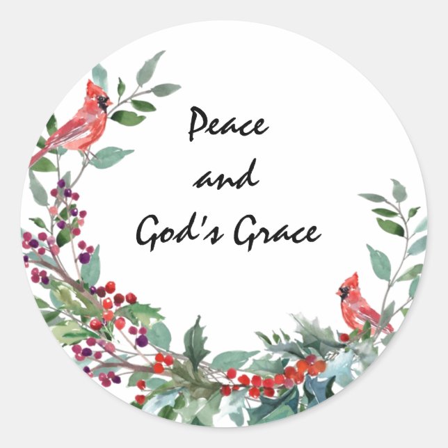 Sticker Rond Paix et grâce de Dieu (Devant)