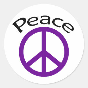 Sticker Rond Paix et mot pourpres