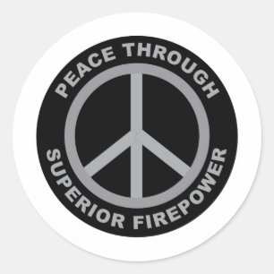 Sticker Rond Paix grâce à une puissance de feu supérieure