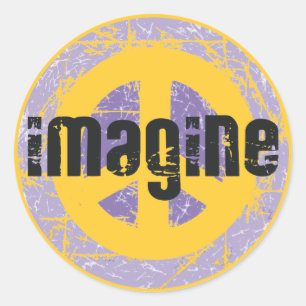 Sticker Rond Paix - Imaginez la paix
