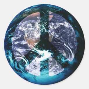 Sticker Rond Paix mondiale