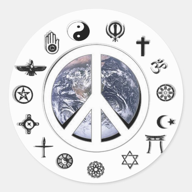 Sticker Rond Paix mondiale (Devant)