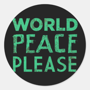 Sticker Rond Paix mondiale, s'il vous plaît