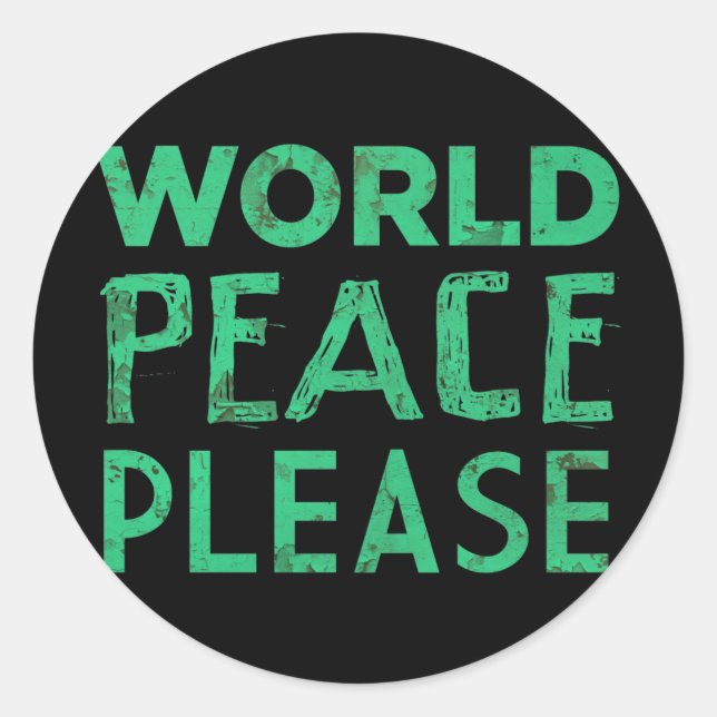 Sticker Rond Paix mondiale, s'il vous plaît (Devant)