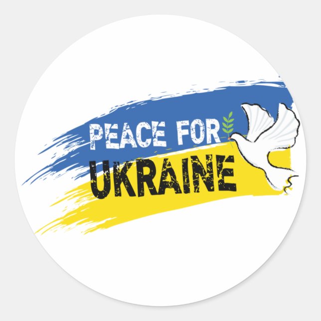 Sticker Rond Paix pour l'Ukraine (Devant)