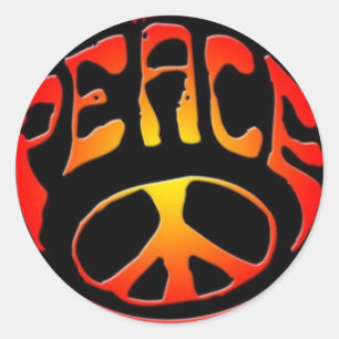 Sticker Rond paix-signe