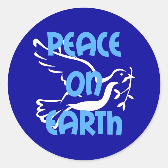 Sticker Rond Paix sur terre (Devant)