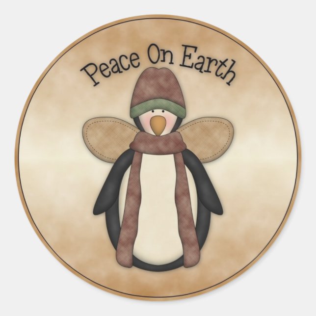 Sticker Rond Paix sur Terre (Devant)
