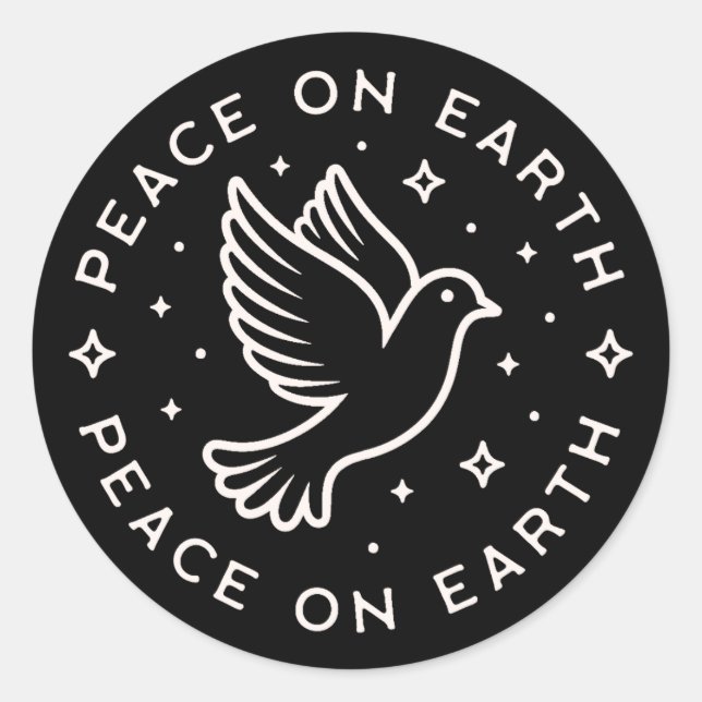 Sticker Rond Paix sur terre (Devant)