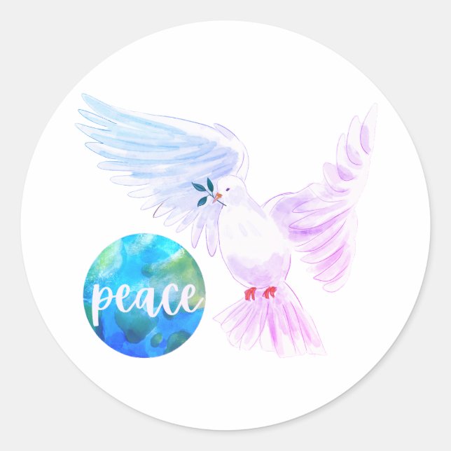 Sticker Rond Paix sur Terre (Devant)