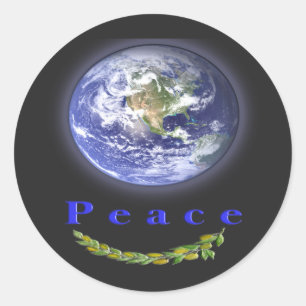 Sticker Rond Paix sur Terre