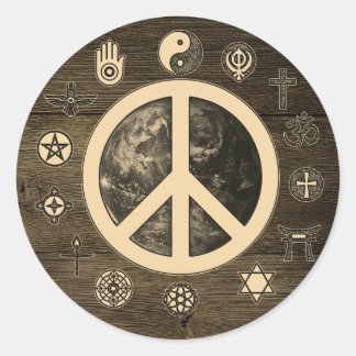 Sticker Rond Paix sur Terre