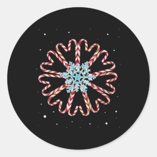 Sticker Rond Pajamas de Noël Snow Snowflake Xmas Cadeau C