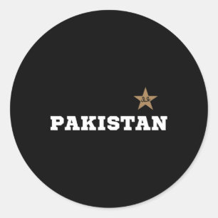 Sticker Rond Pakistan Drapeau Pakistan Étoile Cricket Hommes Fe