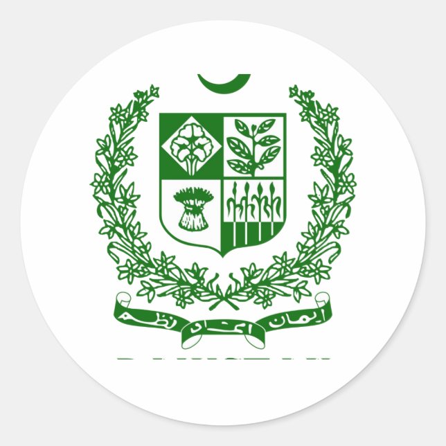 Sticker Rond PAKISTAN - emblème/blason/drapeau/symbole (Devant)