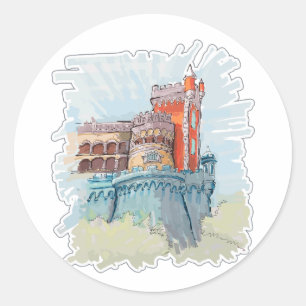 Sticker Rond Palais Pena à Sintra, Portugal