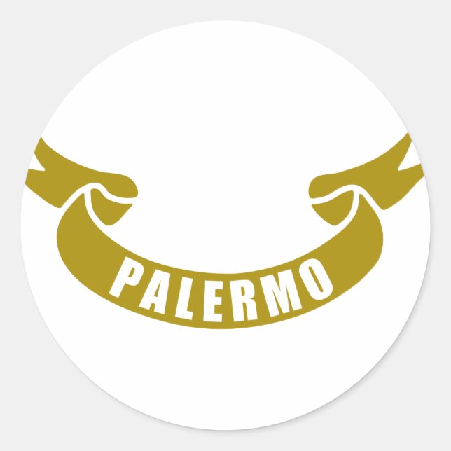 Sticker Rond Palerme-bande réelle (Devant)