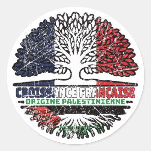 Sticker Rond Palestine France Arbre racine