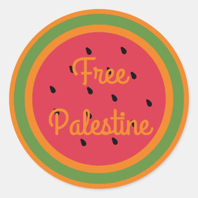 Sticker Rond palestine libre (Devant)