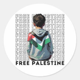 STICKER ROND PALESTINE LIBRE