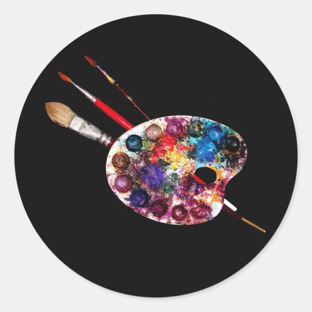 STICKER ROND PALETTE COULEUR DE L'ARTISTE (Devant)