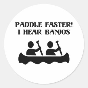 STICKER ROND PALETTE PLUS RAPIDEMENT, J'ENTENDS DES BANJOS
