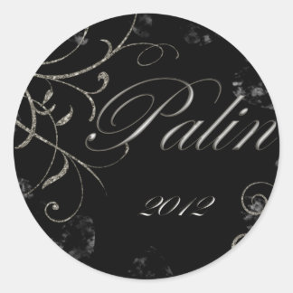 Sticker rond Palin noir 2012